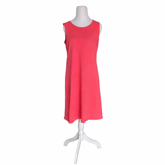 Norm Thompson Dresses & Skirts - Norm Thompson Prima Pink Cotton Knit Sleeveless Dress Midi Size PS Petite